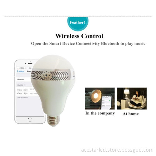 Mini LED Bulb Light with Speakers